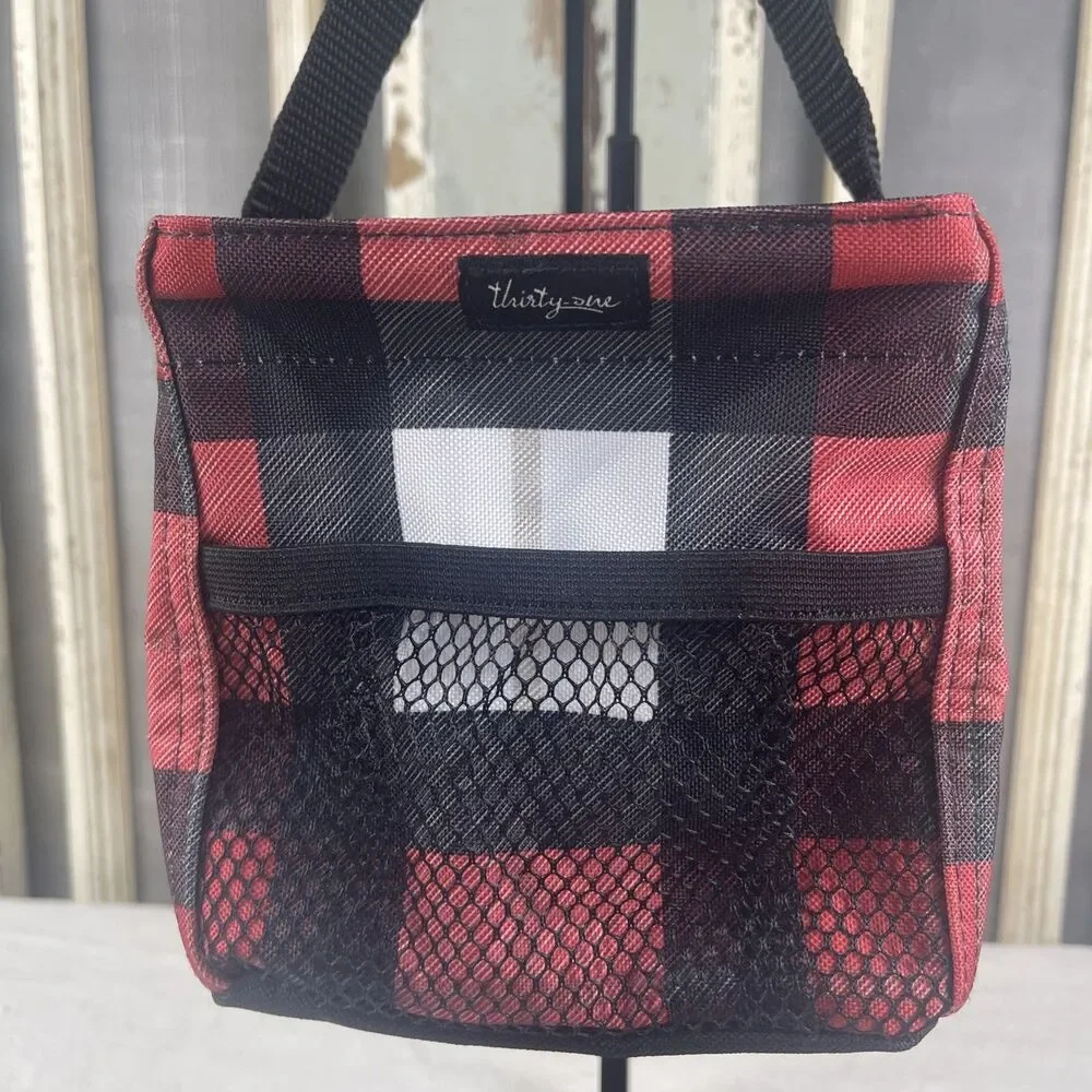 Thirty One Small Square Gift Bag Red & Black